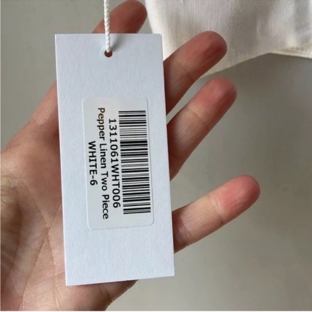 Reformation Pepper Linen Two Piece Skirt Top White Size 6 - Picture 7 of 10